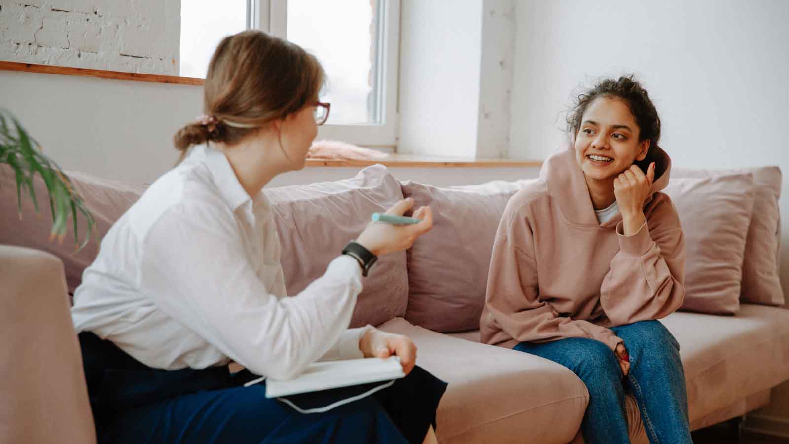Teen girl listening during a therapy session
